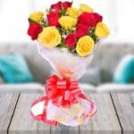 Red And Yellow Roses Bunch