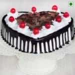 Heart Shaped Blackforest Cake 1 Kg Eggless