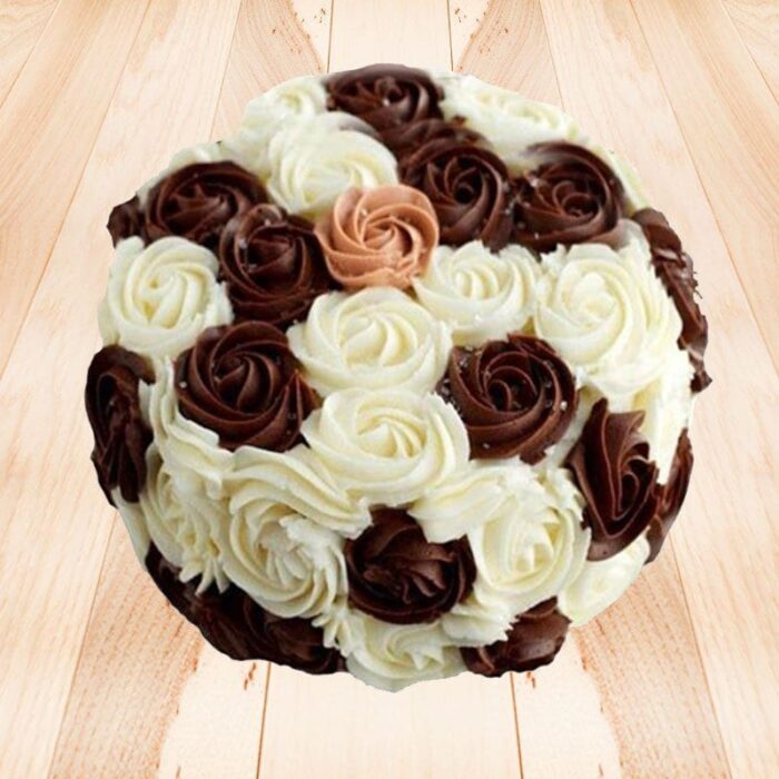 Flowery Choco-Vanilla Cake 0.5 kg - Image 1