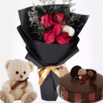 Roses and Teddy Bear Combo