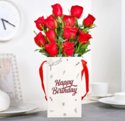 Red Roses And Card Combo