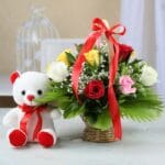 Lovely Roses & Teddy Bear Combo