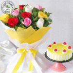 Mixed Roses With Cake