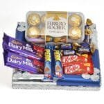Chocolate Hamper with a Tray-Rakhi Sweets Thali