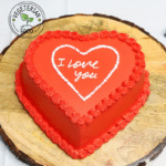 Red Heart Shaped Romantic Fondant 1 KG Cake