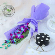 Mesmerising Orchid & Choco Cake